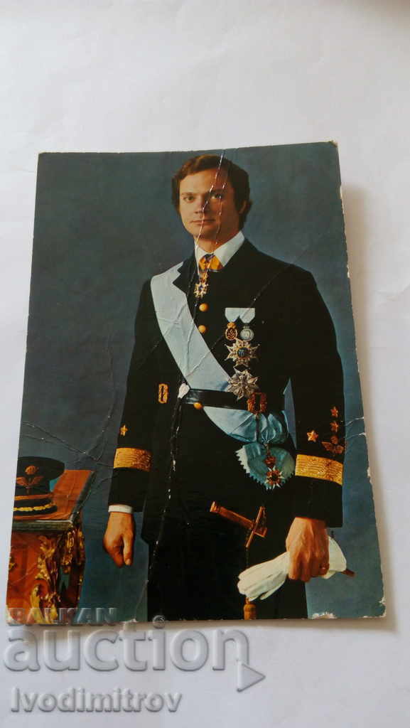 Postcard H. M. The King of Sweden