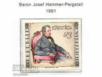 1981. Αυστρία. Ο βαρόνος Joseph Hamer-Purgeshalt-ιστορικός, διπλωμάτης