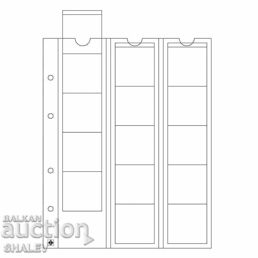 Листа за монети OPTIMA за 15 монети на лист- 5 бр./пак.(950)