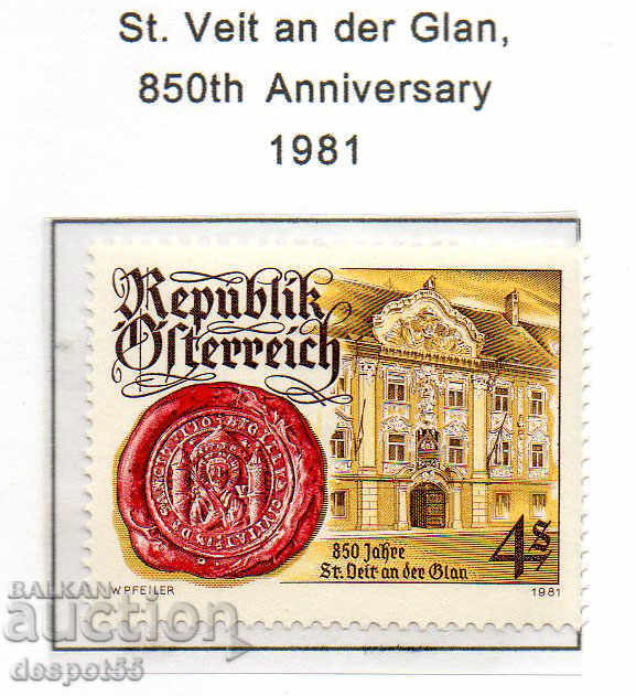 1981. Austria. 850th Anniversary of the St. Gothenburg City.