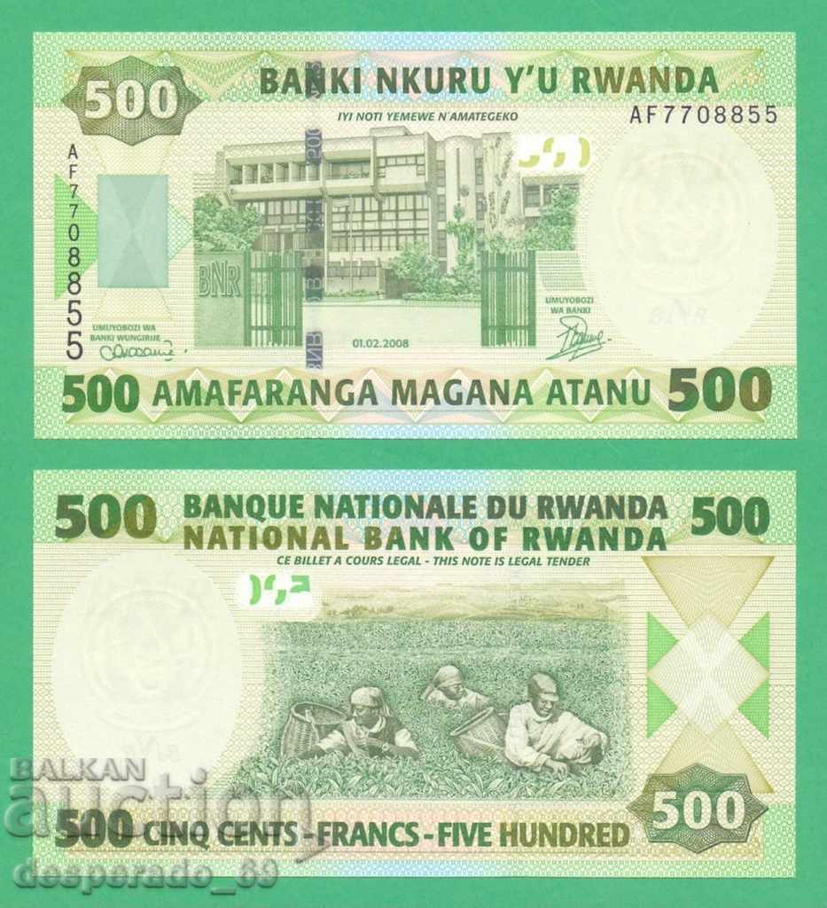 (¯`'•.¸ RWANDA 500 francs 2008 UNC ¸.•'´¯)