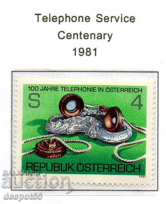 1981. Αυστρία. 100 χρόνια τηλεφωνικών υπηρεσιών.