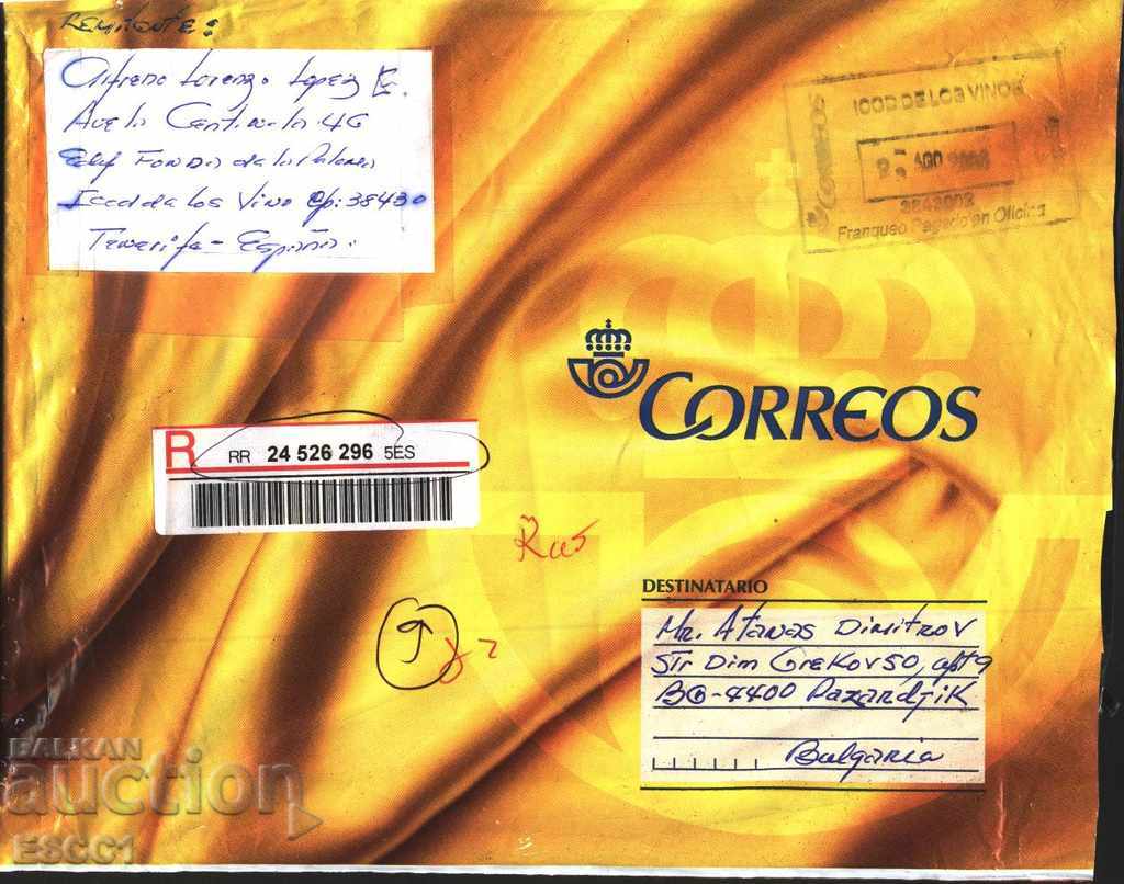 Traveled envelope (recommended letter) 2008 from Spain