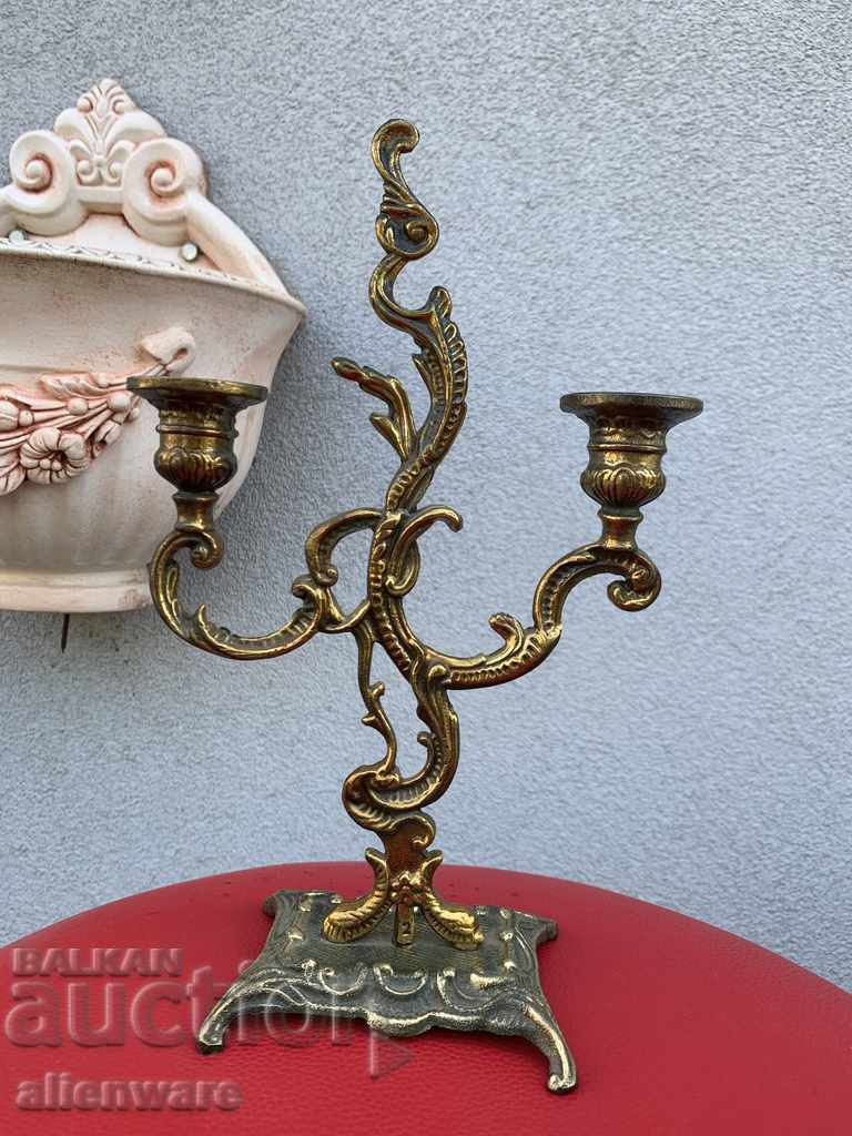 Antique bronze candlestick in Rococo style !!! - 5 Antique bronze candlestick in Rococo style !!! - 5