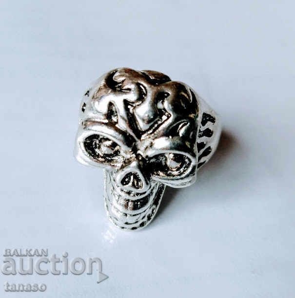 Stainless steel ring, skull, punk, heavy metal