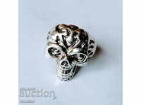 Stainless steel ring, skull, punk, heavy metal