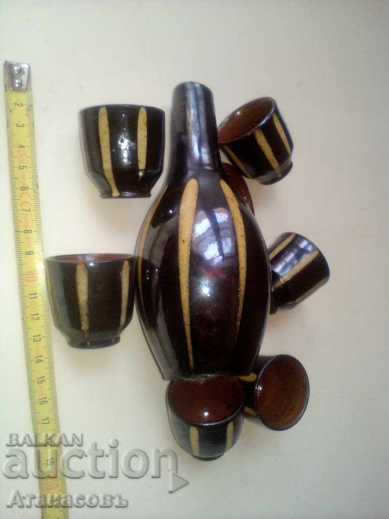 Ceramic Beautiful old service for brandy Hand-painted with price 49.99 BGN | € 25.56
