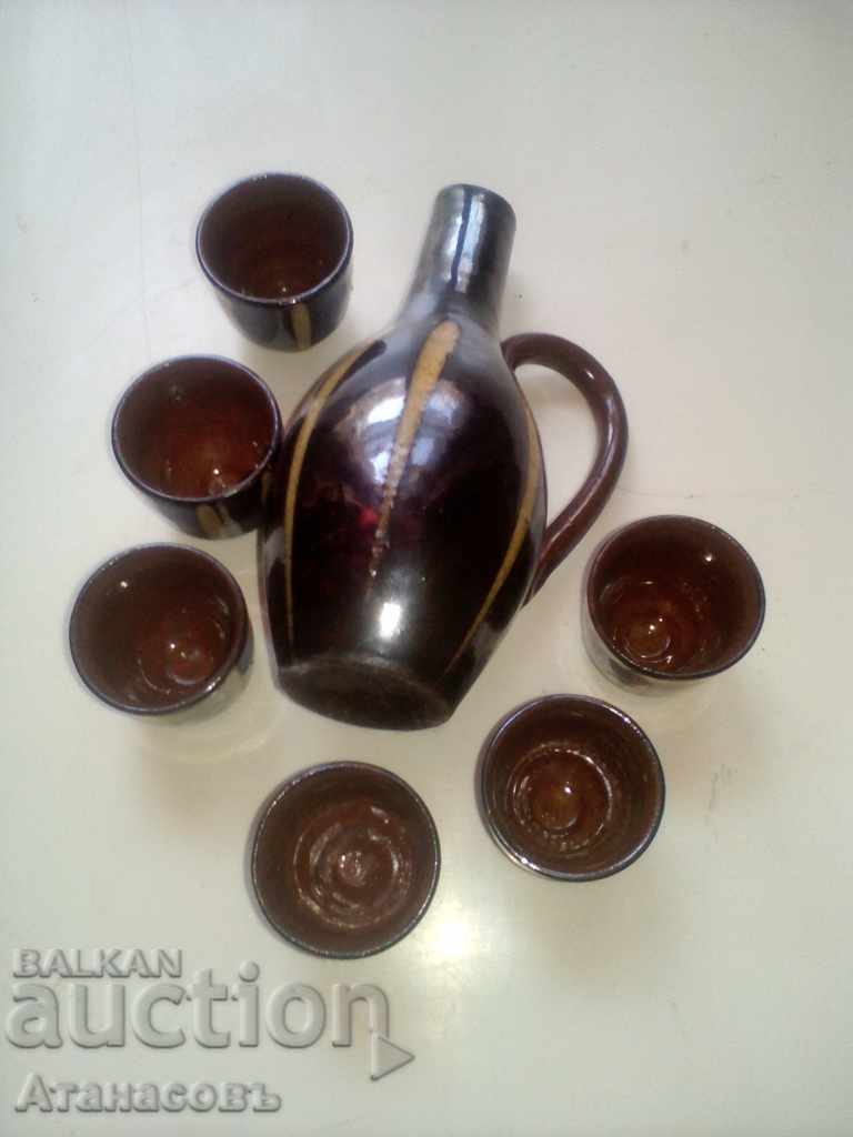 Auction  Ceramic Beautiful old service for brandy Hand-painted