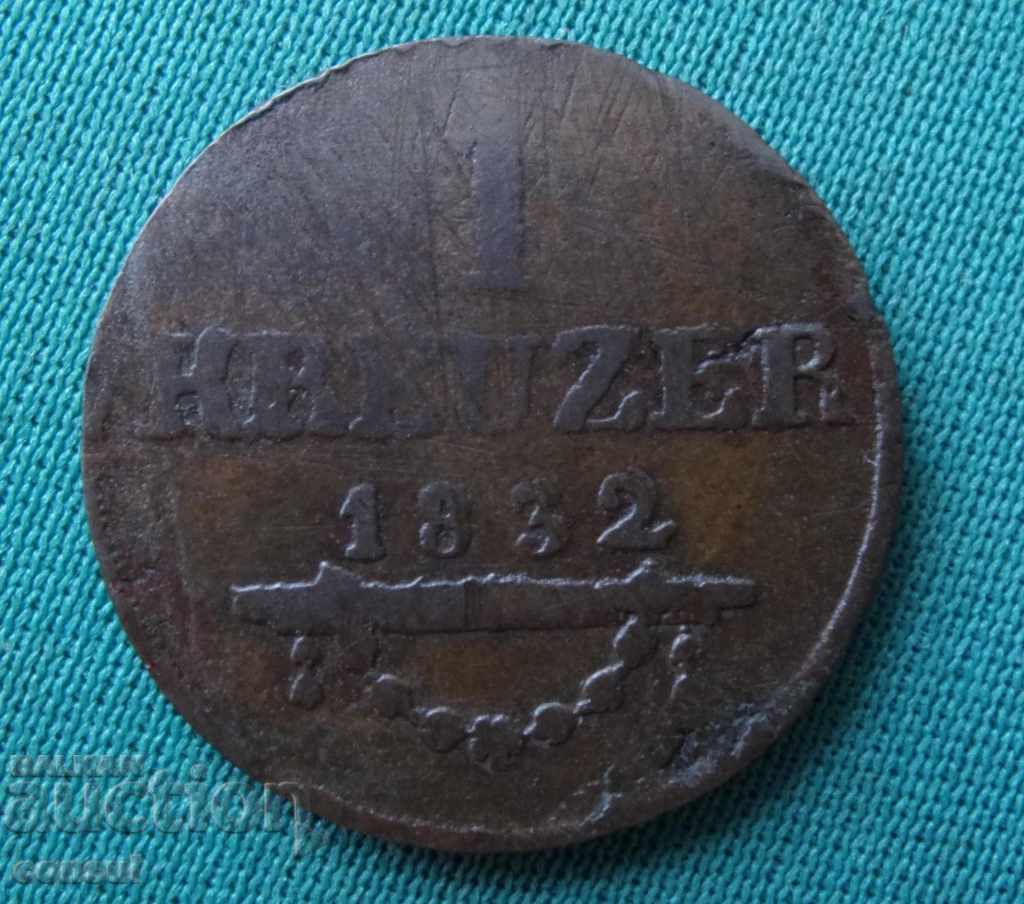 Ducatul din Meiningen 1 Kreuzer 1832 Rare cu preț € 15.34 | 30.00 BGN