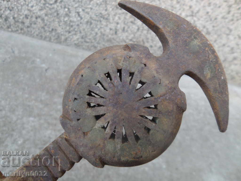 Ottoman scales with top, scale, weights, wrought iron - 6 Ottoman scales with top, scale, weights, wrought iron - 6