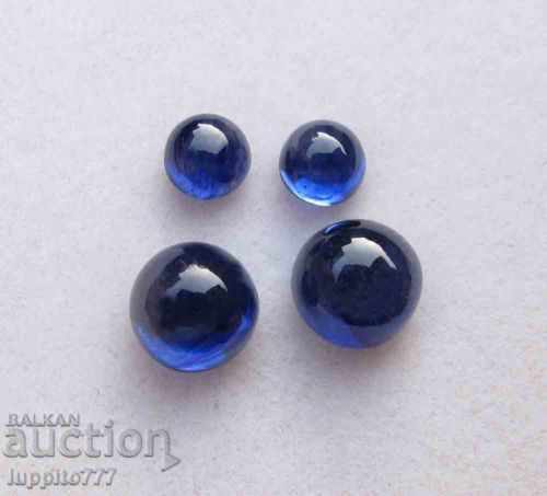 7.10 carat sapphire 4 pieces rounded caps 2 pairs