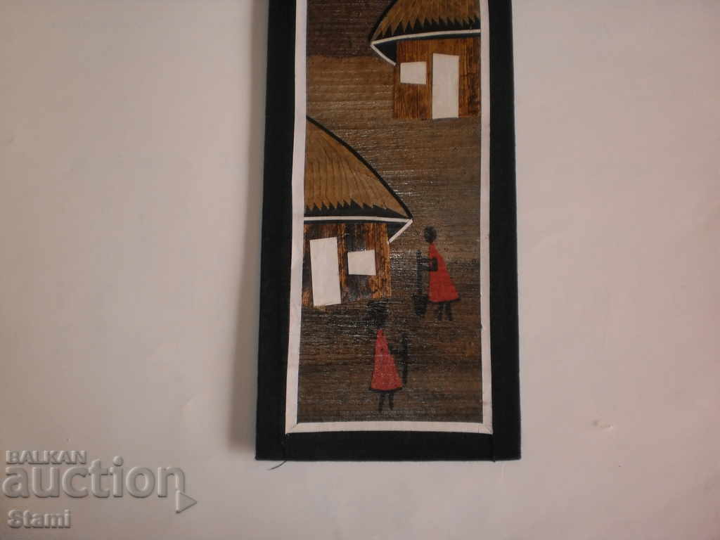 Auction  African villages-picture of banana leaf-single-4