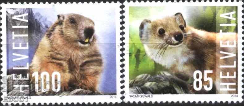 Чисти марки Фауна Диви животни  2014 от Швейцария