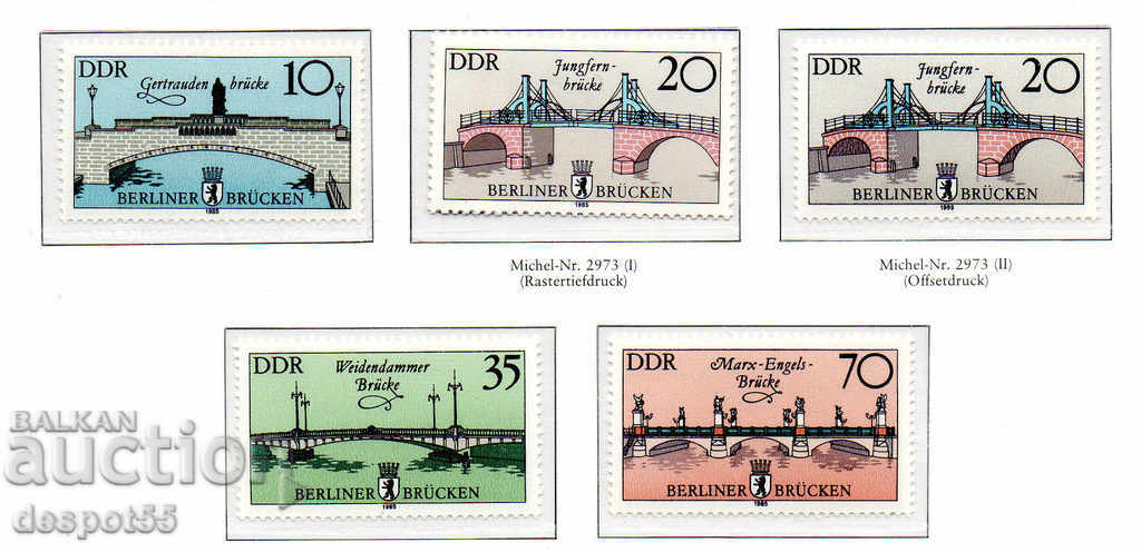 1985. GDR. Historic bridges.