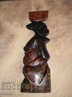 Wooden woman with a girl from Ghana-4