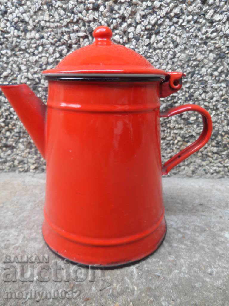 Enamelled teapot made of salt container with enamel jade jug with price 39.00 BGN | € 19.94 Enamelled teapot made of salt container with enamel jade jug with price 39.00 BGN | € 19.94