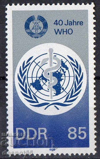 1988. GDR. 40 Years World Health Organization (WHO).