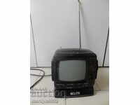 A small black and white TV