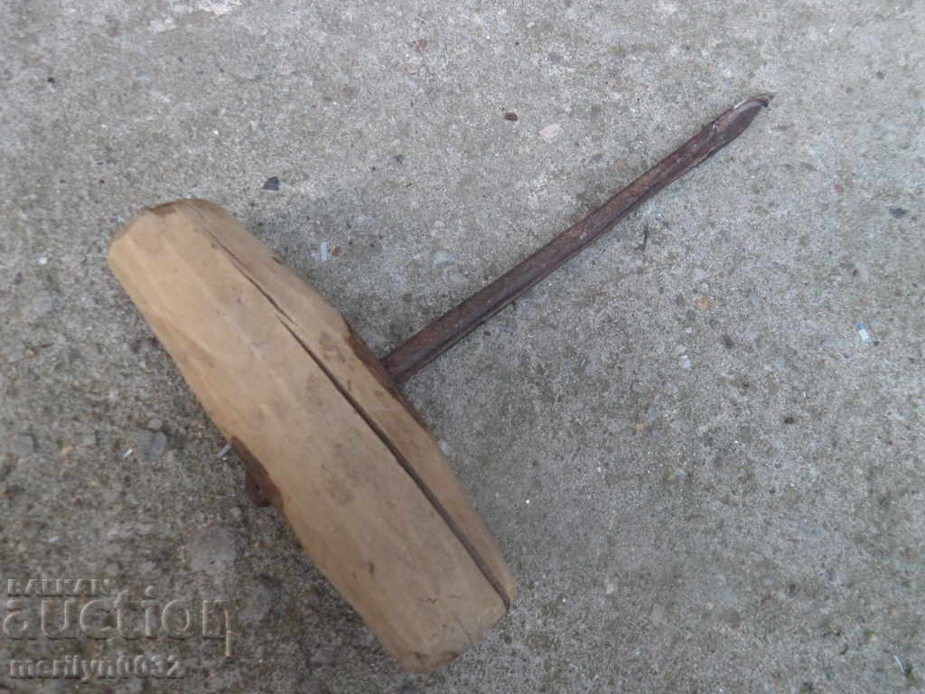 Ancient crutch, burgundy, screwdriver, wrought iron - 5 Ancient crutch, burgundy, screwdriver, wrought iron - 5