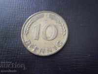 10 PFENGHA 1950 GERMANY COIN