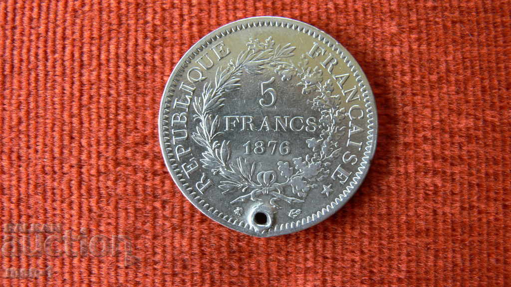 5 франка Франция 1876 г.