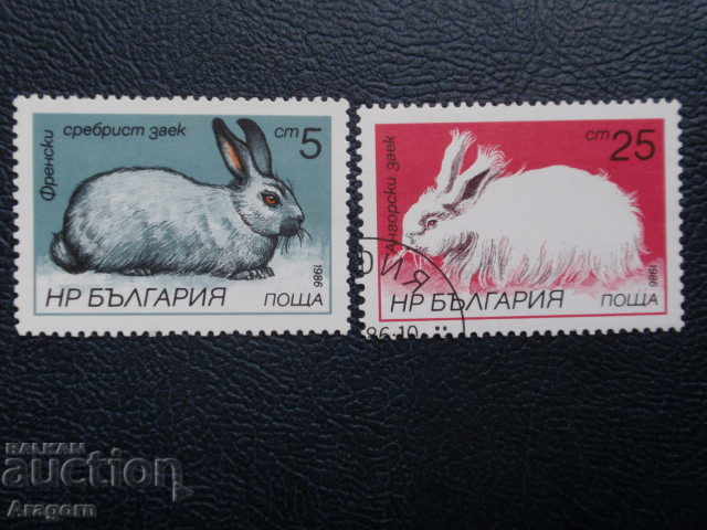 Lot Bulgaria 1986 - Rabbits, 5 and 25 st.