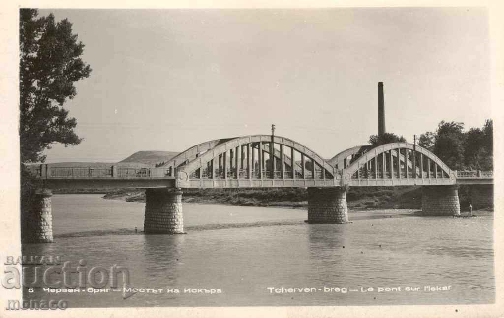 Стара картичка - Червен бряг, Мостът на р. Искър