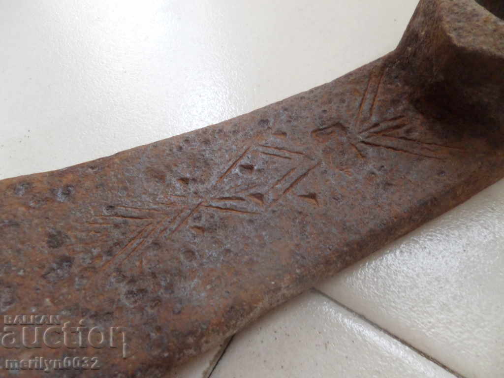 Old forged turntable, wrought iron, picking, tool, top - 6 Old forged turntable, wrought iron, picking, tool, top - 6