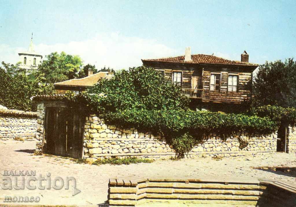 Стара картичка - Несебър, Стари къщи