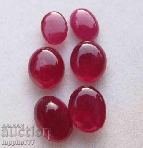 9.50 carat ruby ​​6 pieces of the cabin 3 pairs