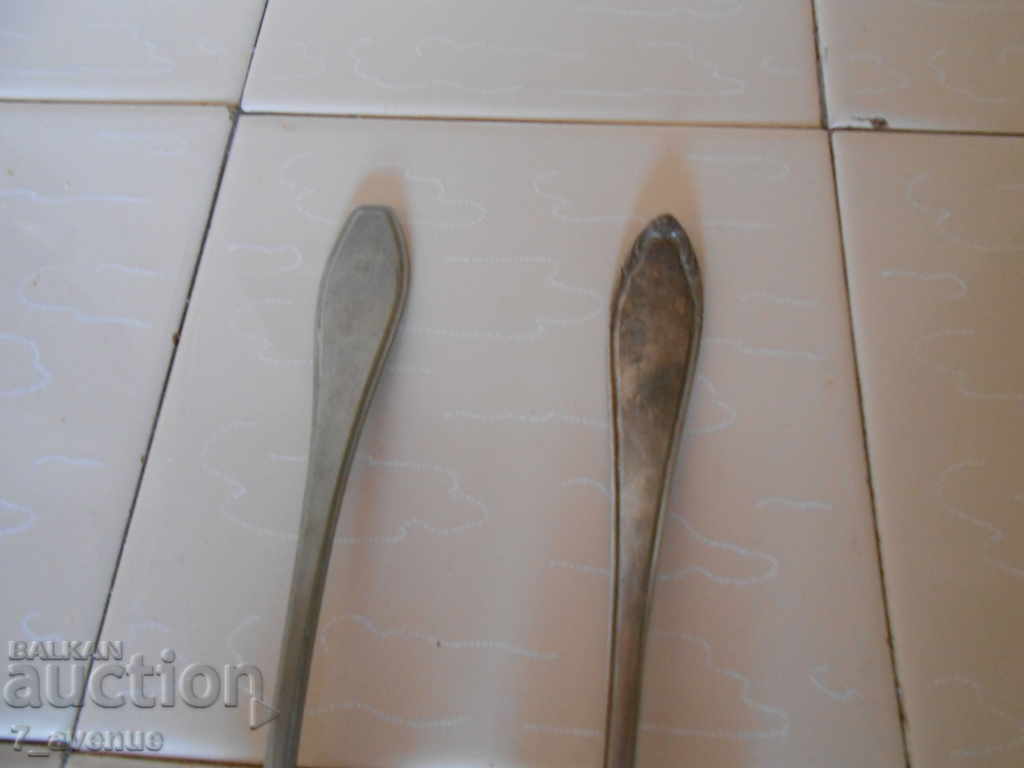 Cutlery, old large massive collectible spoons 2 pieces with price 15.00 BGN | € 7.67 Cutlery, old large massive collectible spoons 2 pieces with price 15.00 BGN | € 7.67