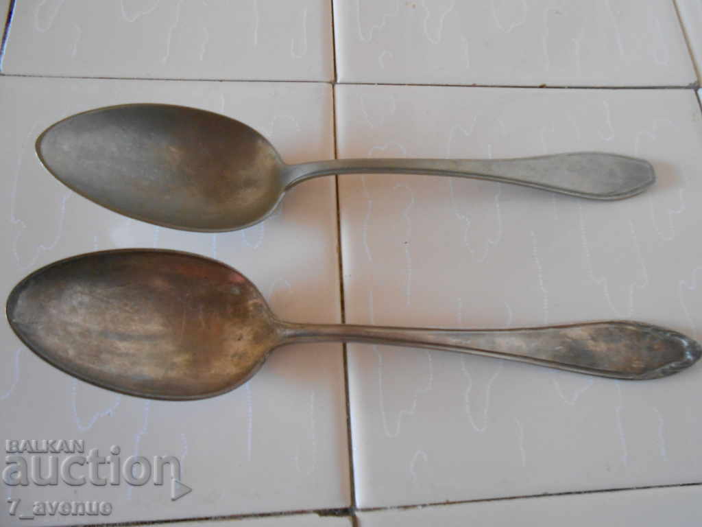 Cutlery, old large massive collectible spoons 2 pieces
