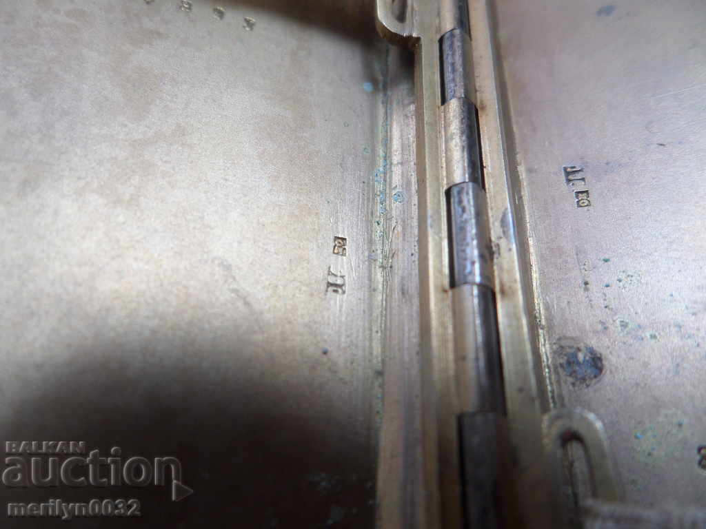 Доставка на Сребърна табакера златен монограм 14к  висока проба 139гр