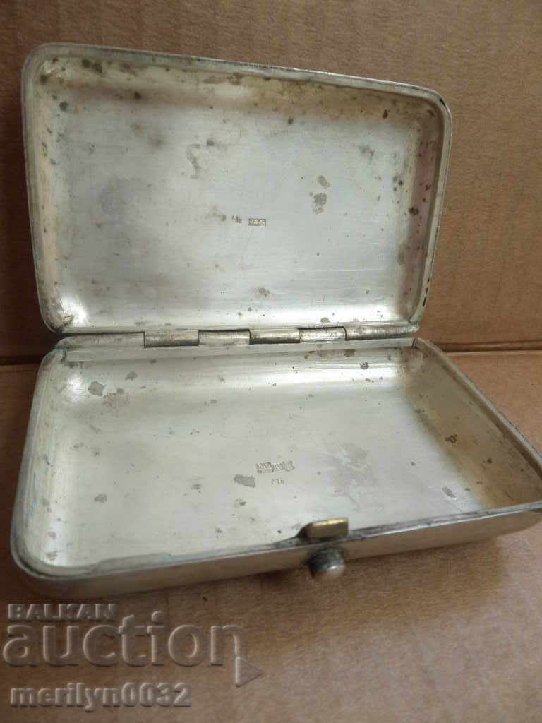 Auction Russian tobacco box, tobacco case, silver, niello, hallmark 84, 1899 Auction Russian tobacco box, tobacco case, silver, niello, hallmark 84, 1899