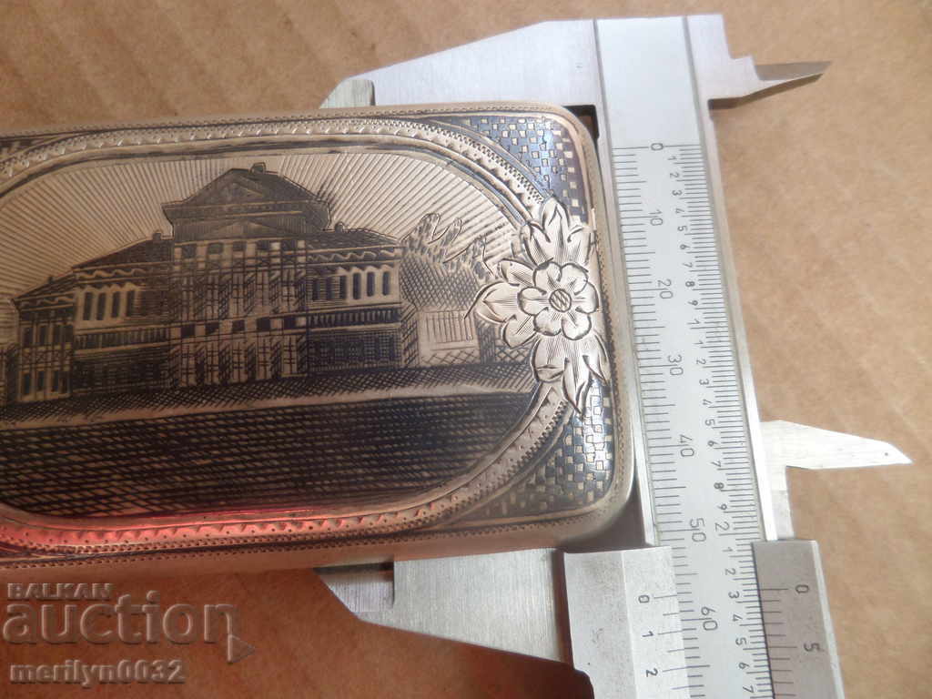 Russian tobacco box, tobacco case, silver, niello, hallmark 84, 1899 - 7 Russian tobacco box, tobacco case, silver, niello, hallmark 84, 1899 - 7