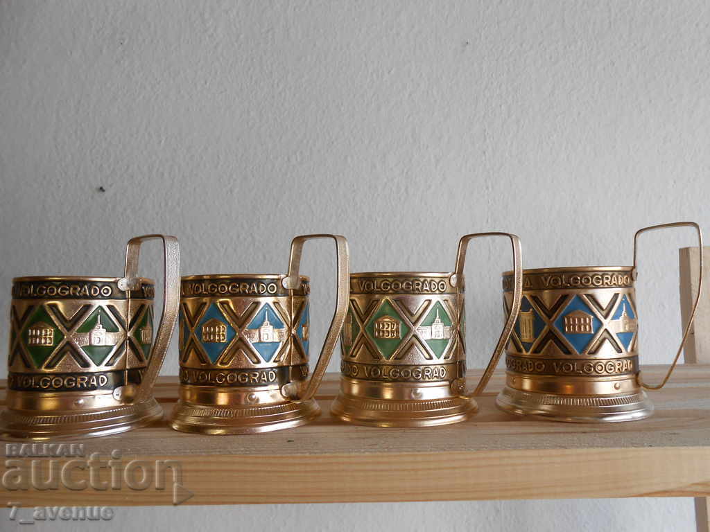 4 old Russian tea cup holders, Volgograd - 6