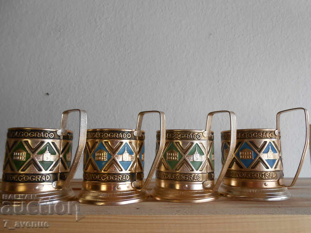4 old Russian tea cup holders, Volgograd - 7