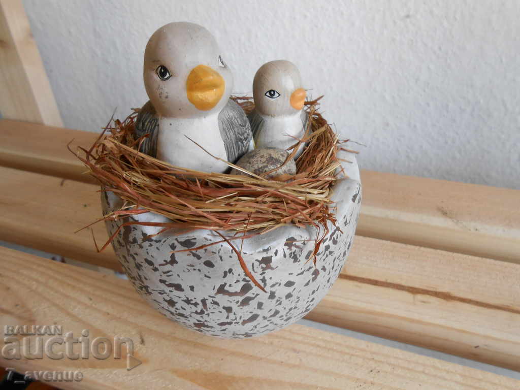 Decoration, nest - egg with two chicks, super cute with price 30.00 BGN | € 15.34