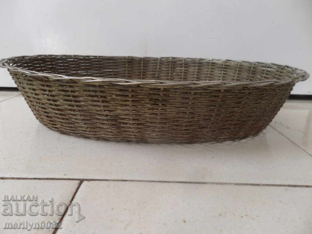 Old metal plate for bread basket with price 24.00 BGN | € 12.27 Old metal plate for bread basket with price 24.00 BGN | € 12.27