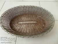 Old metal plate for bread basket