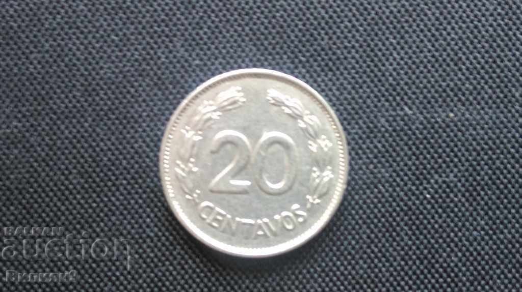20 сентавос 1966 Еквадор