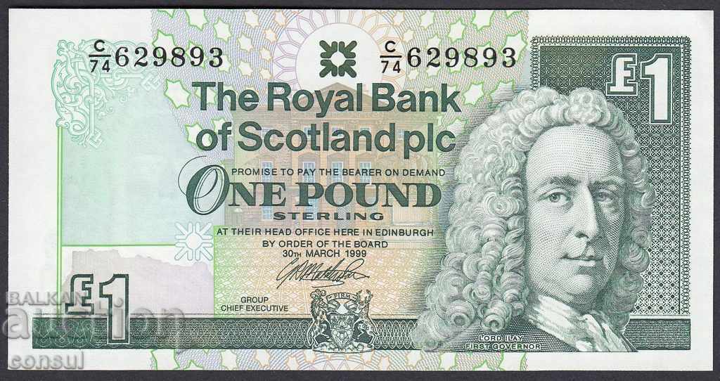 Scoția 1 Pound 1999 UNC Rare