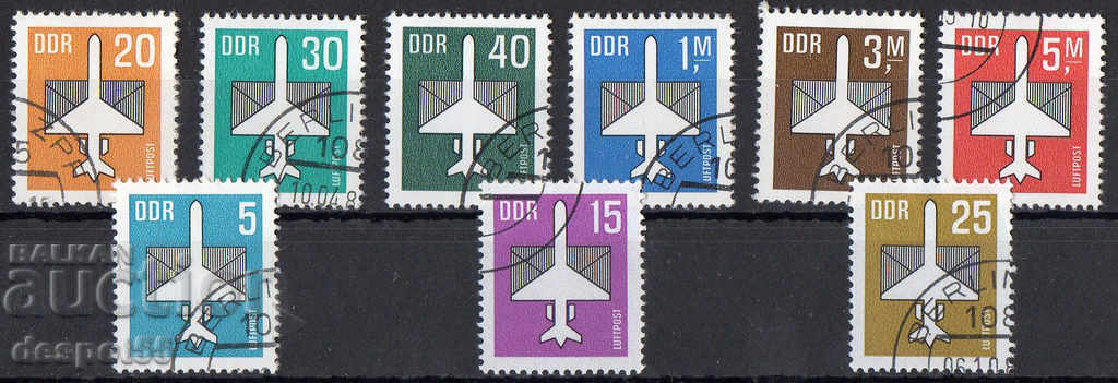 1982-87. GDR. Air mail. Styled airplane.
