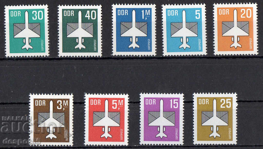 1982-87. GDR. Air mail. Styled airplane.