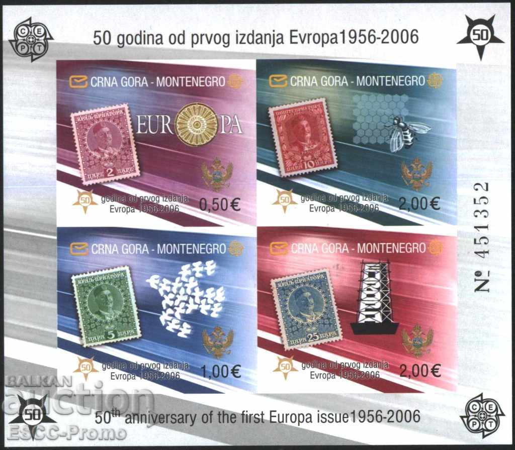Чист  блок 50 години Европа СЕПТ 2005  от Черна гора