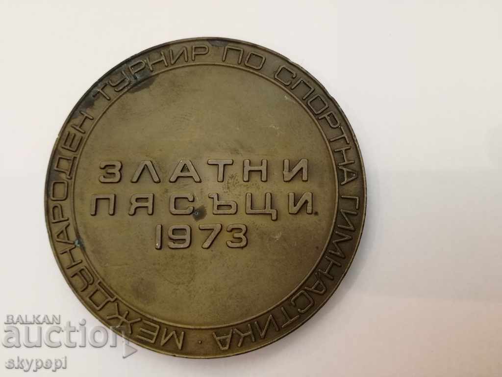 PLAQUE "INTER. GYMNASTICS TOURNAMENT ”GOLDEN SANDS 1973 with price 13.00 BGN | € 6.65 PLAQUE "INTER. GYMNASTICS TOURNAMENT ”GOLDEN SANDS 1973 with price 13.00 BGN | € 6.65