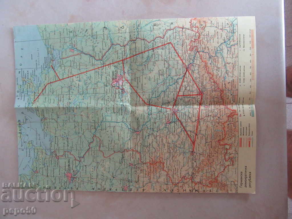 STAR MINI MAP OF THE GERMAN DEMOCRATIC REPUBLIC with price 1.00 BGN | € 0.51 STAR MINI MAP OF THE GERMAN DEMOCRATIC REPUBLIC with price 1.00 BGN | € 0.51