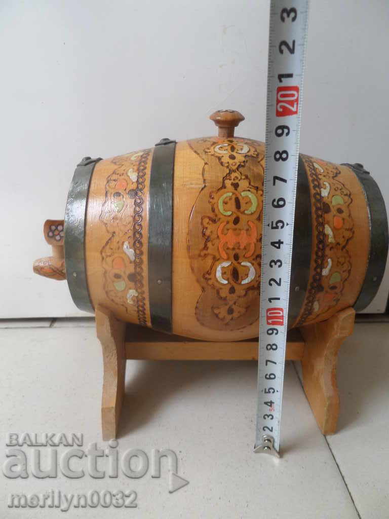 Delivery of Bourne, barrel, wooden pyrographic souvenir Delivery of Bourne, barrel, wooden pyrographic souvenir
