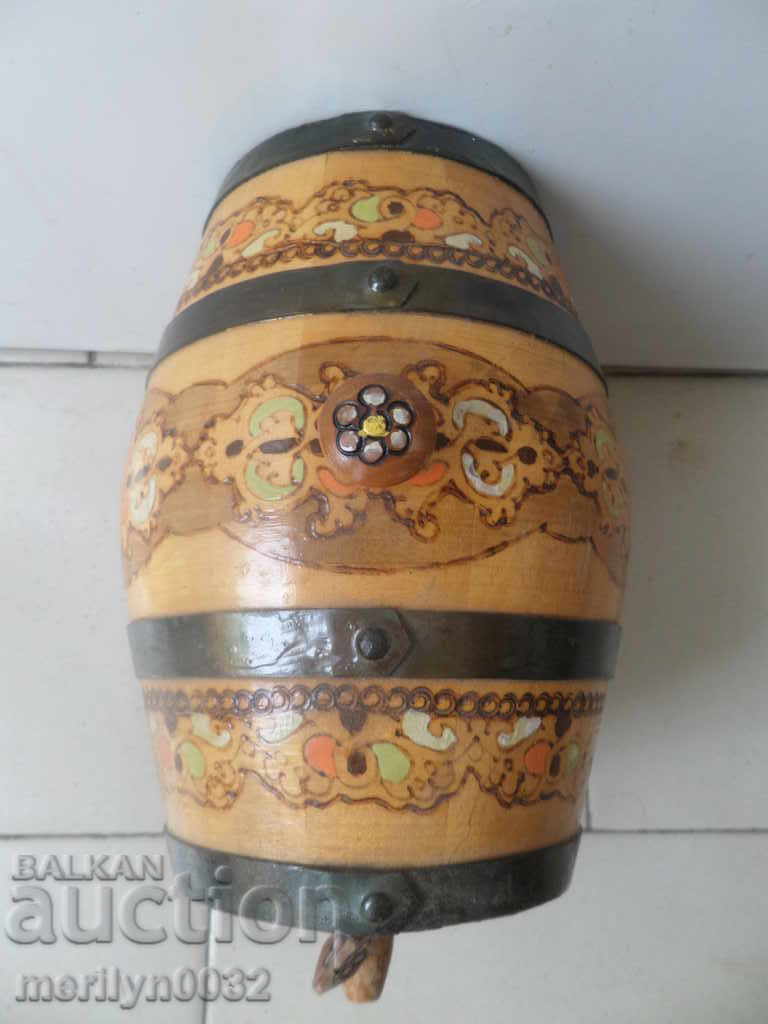 Bourne, barrel, wooden pyrographic souvenir - 5 Bourne, barrel, wooden pyrographic souvenir - 5