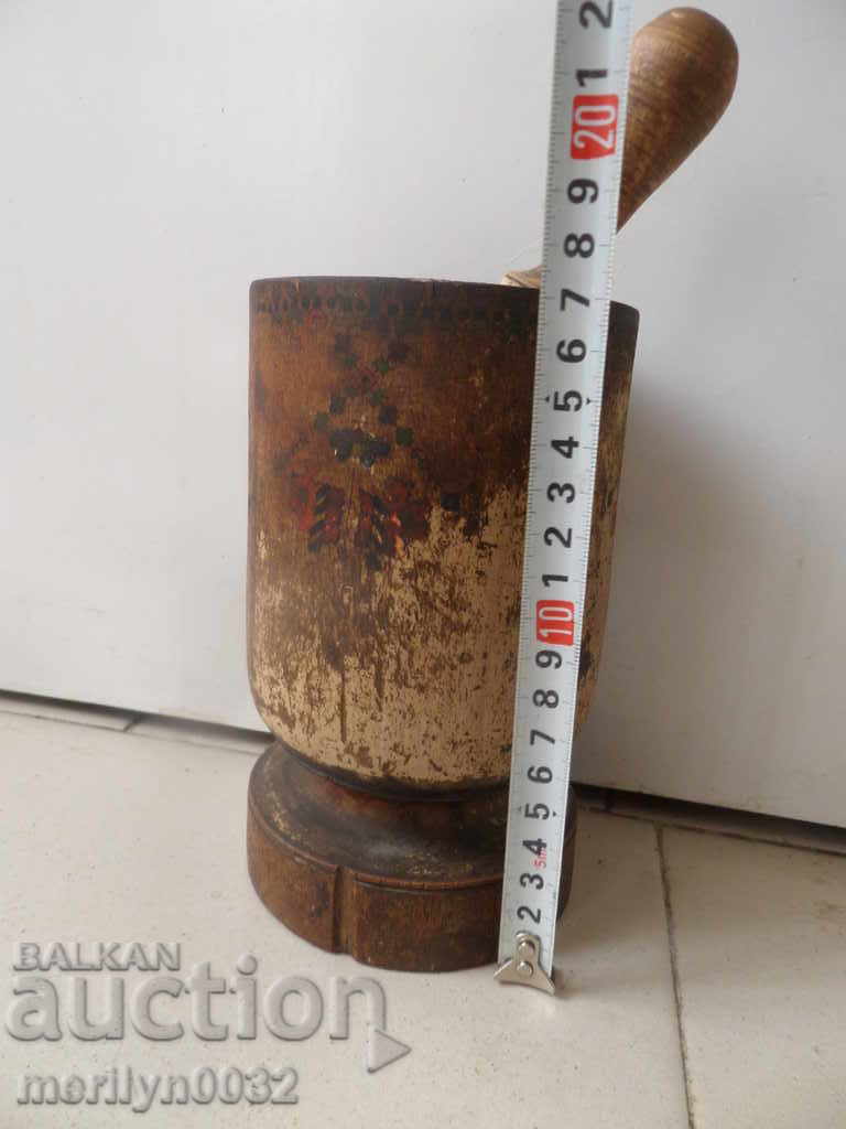 Wood mortar, hammer, mortar, wood, wood - 5 Wood mortar, hammer, mortar, wood, wood - 5